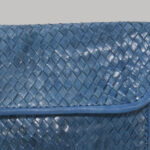 Braided Leather Wallet Blue 002
