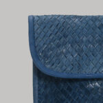 Braided Leather Wallet Blue 004