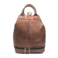 Premium genuine leather convertible backpack