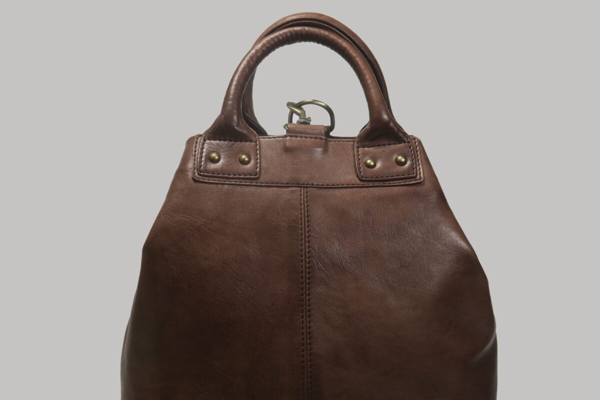 Convertible Leather Backpack Brown 002