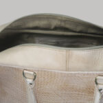 Durable Leather Travel Bags Beige 002