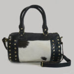 Handcrafted Cowhide Leather Bag Black 001