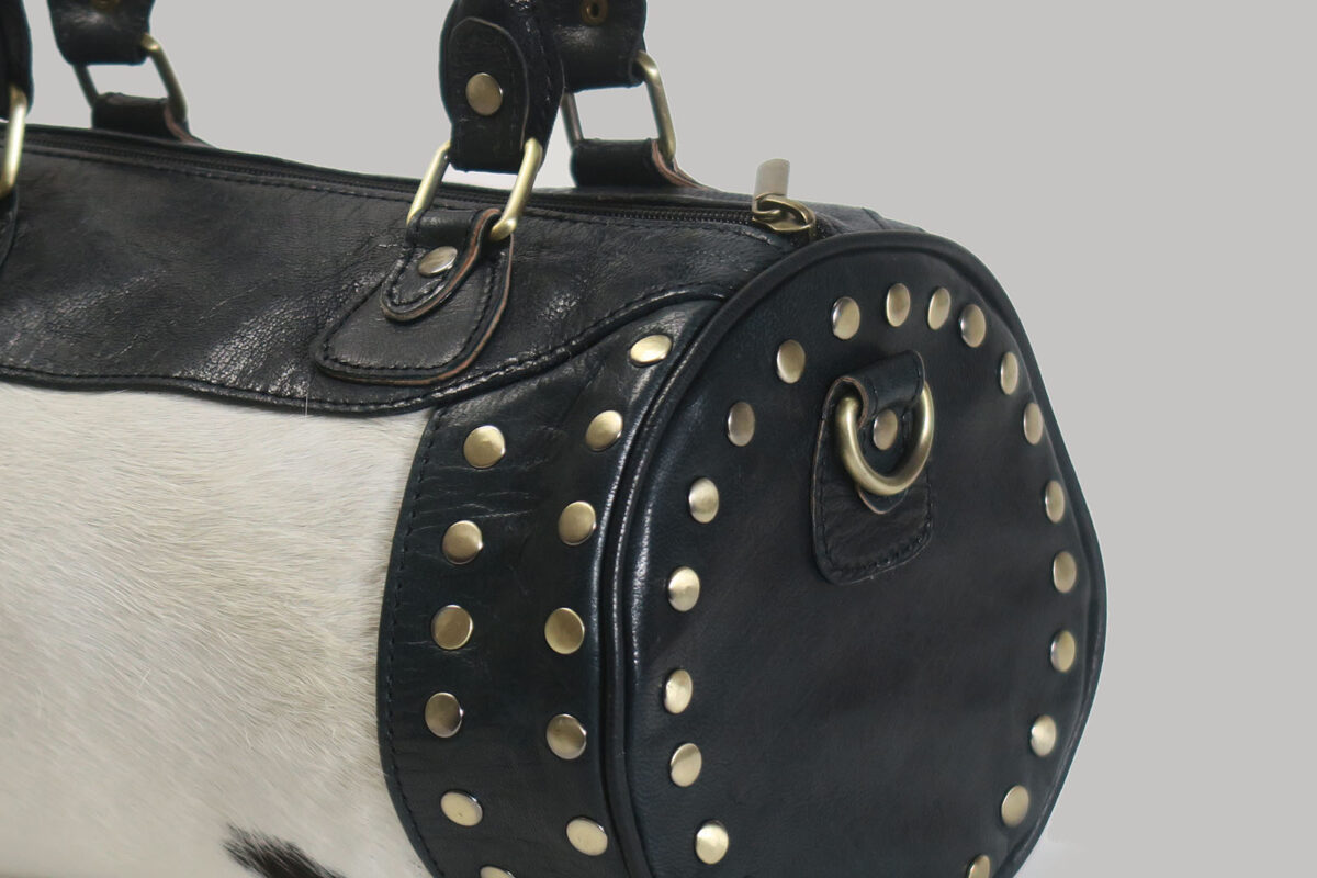 Handcrafted Cowhide Leather Bag Black 003